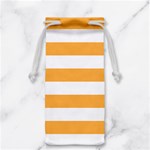 Horizontal Stripes - White and Pastel Orange Jewelry Bag
