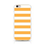 Horizontal Stripes - White and Pastel Orange Apple iPhone 6/6S Silicone Case (Transparent)