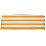 Horizontal Stripes - White and Pastel Orange Body Pillow Case (Dakimakura) (One Side)