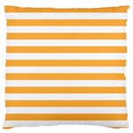 Horizontal Stripes - White and Pastel Orange Large Cushion Case (One Side)