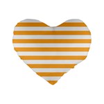 Horizontal Stripes - White and Pastel Orange Standard 16  Premium Heart Shape Cushion