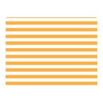 Horizontal Stripes - White and Pastel Orange Double Sided Flano Blanket (Mini)