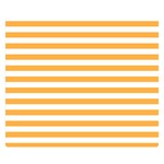 Horizontal Stripes - White and Pastel Orange Double Sided Flano Blanket (Small)