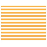 Horizontal Stripes - White and Pastel Orange Double Sided Flano Blanket (Medium)