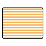 Horizontal Stripes - White and Pastel Orange Double Sided Fleece Blanket (Small) (Two Sides)