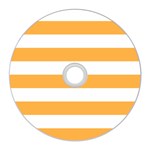 Horizontal Stripes - White and Pastel Orange CD Wall Clock