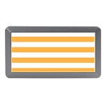 Horizontal Stripes - White and Pastel Orange Memory Card Reader (Mini)