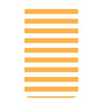 Horizontal Stripes - White and Pastel Orange Memory Card Reader (Rectangular)