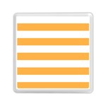 Horizontal Stripes - White and Pastel Orange Memory Card Reader with Storage (Square)