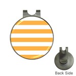 Horizontal Stripes - White and Pastel Orange Golf Ball Marker Hat Clip