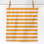 Horizontal Stripes - White and Pastel Orange Face Towel