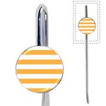 Horizontal Stripes - White and Pastel Orange Book Mark