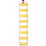 Horizontal Stripes - White and Pastel Orange Large Book Mark