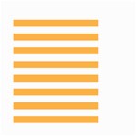 Horizontal Stripes - White and Pastel Orange Small Garden Flag (Two Sides)