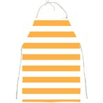 Horizontal Stripes - White and Pastel Orange Full Print Apron