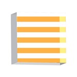 Horizontal Stripes - White and Pastel Orange 4 x 4  Acrylic Photo Block
