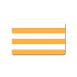 Horizontal Stripes - White and Pastel Orange Magnet (Name Card)