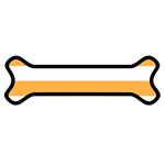 Horizontal Stripes - White and Pastel Orange Magnet (Dog Bone)