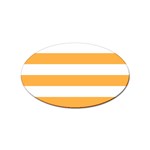 Horizontal Stripes - White and Pastel Orange Sticker Oval (100 pack)