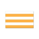 Horizontal Stripes - White and Pastel Orange Sticker Rectangular (10 pack)