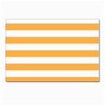 Horizontal Stripes - White and Pastel Orange Postcard 4  x 6 