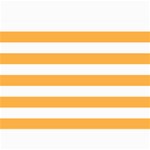 Horizontal Stripes - White and Pastel Orange 5  x 7  Photo Cards