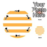Horizontal Stripes - White and Pastel Orange Playing Cards 54 (Round)