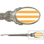Horizontal Stripes - White and Pastel Orange Letter Opener