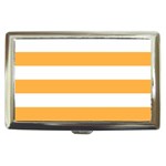 Horizontal Stripes - White and Pastel Orange Cigarette Money Case