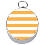 Horizontal Stripes - White and Pastel Orange Silver Compass