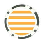 Horizontal Stripes - White and Pastel Orange Poker Chip Card Guard (10 pack)