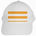 Horizontal Stripes - White and Pastel Orange White Cap