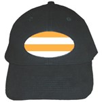 Horizontal Stripes - White and Pastel Orange Black Cap