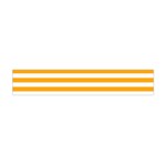 Horizontal Stripes - White and Dark Tangerine Orange Flano Scarf (Mini)