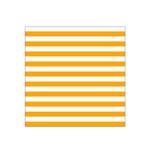 Horizontal Stripes - White and Dark Tangerine Orange Satin Bandana Scarf