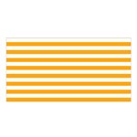 Horizontal Stripes - White and Dark Tangerine Orange Satin Shawl
