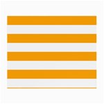 Horizontal Stripes - White and Dark Tangerine Orange Small Glasses Cloth (2 Sides)