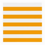 Horizontal Stripes - White and Dark Tangerine Orange Medium Glasses Cloth (2 Sides)
