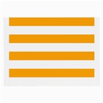 Horizontal Stripes - White and Dark Tangerine Orange Large Glasses Cloth