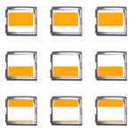 Horizontal Stripes - White and Dark Tangerine Orange Mega Link Italian Charm (9 pack)