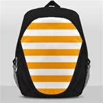 Horizontal Stripes - White and Dark Tangerine Orange Backpack Bag
