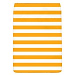 Horizontal Stripes - White and Dark Tangerine Orange Removable Flap Cover (S)