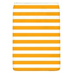 Horizontal Stripes - White and Dark Tangerine Orange Removable Flap Cover (L)