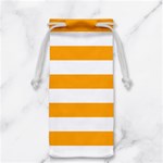 Horizontal Stripes - White and Dark Tangerine Orange Jewelry Bag