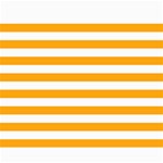 Horizontal Stripes - White and Dark Tangerine Orange Collage 8  x 10 