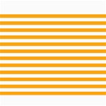 Horizontal Stripes - White and Dark Tangerine Orange Collage 11  x 14 