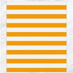 Horizontal Stripes - White and Dark Tangerine Orange Canvas 8  x 10 