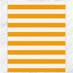 Horizontal Stripes - White and Dark Tangerine Orange Canvas 11  x 14 