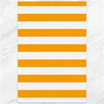 Horizontal Stripes - White and Dark Tangerine Orange Canvas 12  x 18 