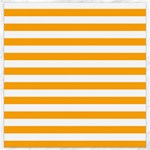 Horizontal Stripes - White and Dark Tangerine Orange Canvas 16  x 16 